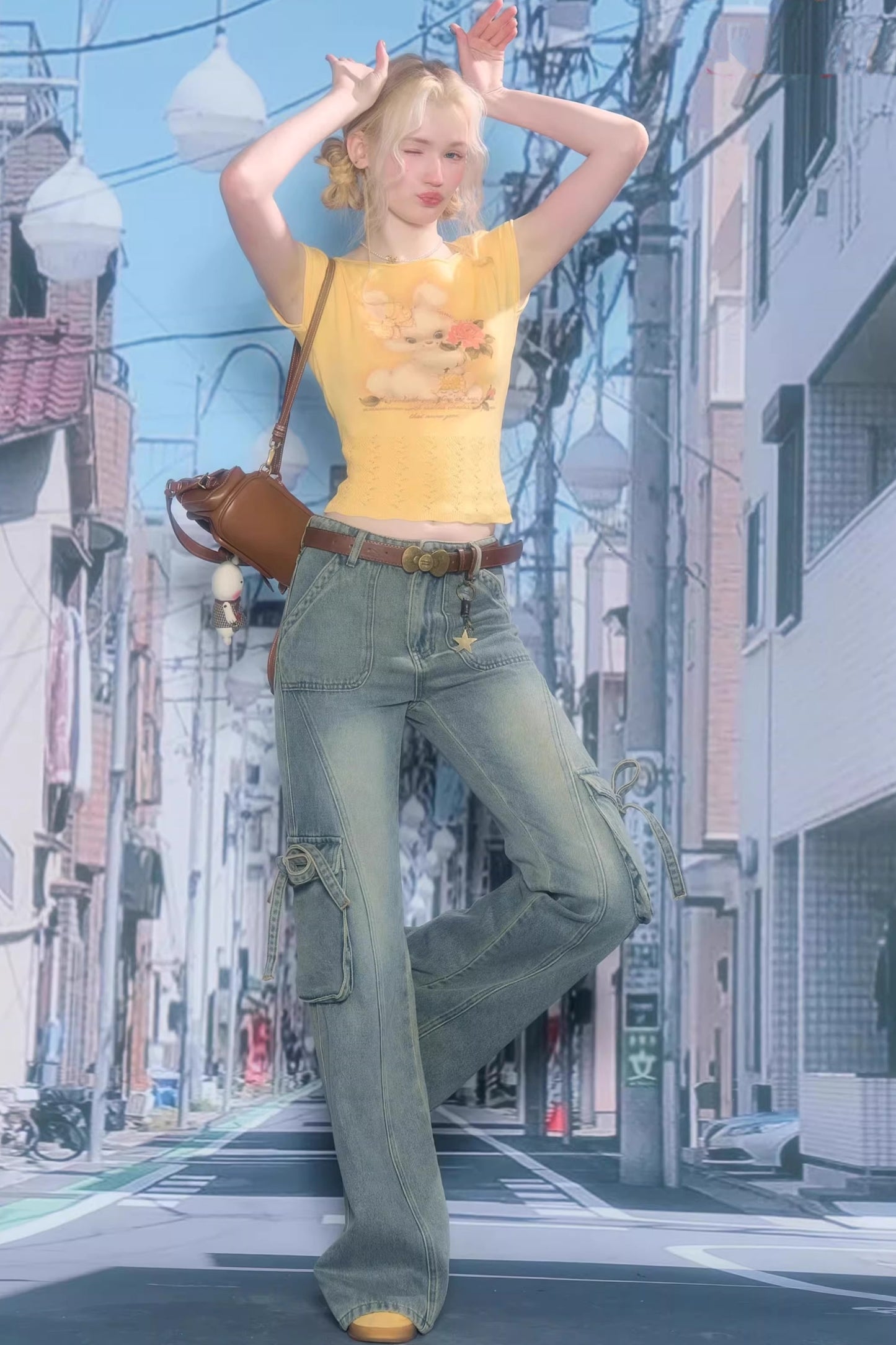 Sweet Rabbit Print T-Shirt