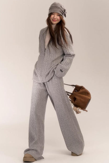 Knitted Jacket Pants Set-Up