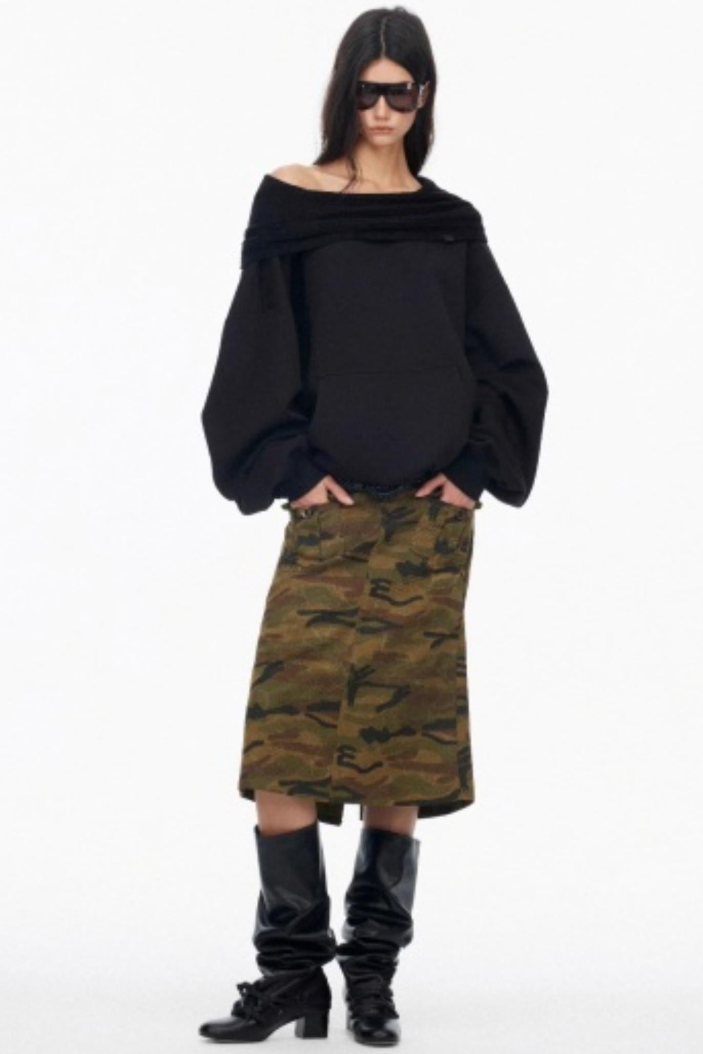 Vintage Camouflage Slimming Mermaid Skirt