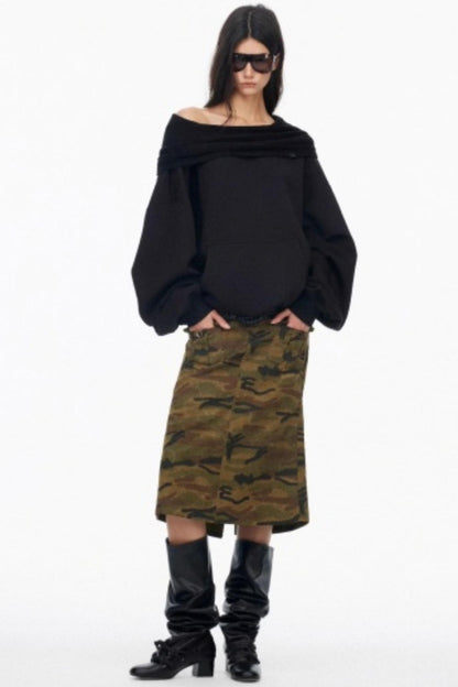 Vintage Camouflage Slimming Mermaid Skirt