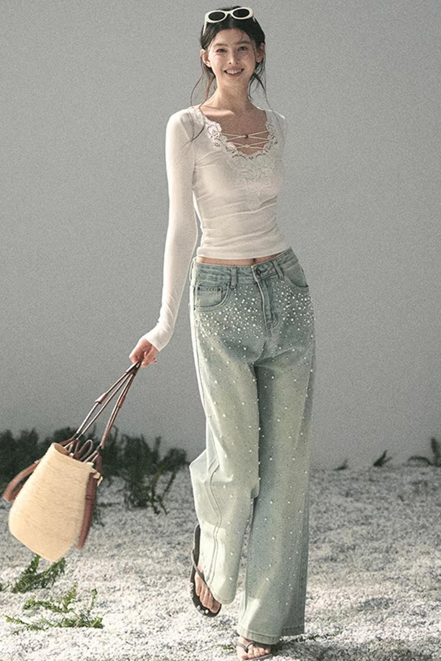 Lace V-Neck Summer Top