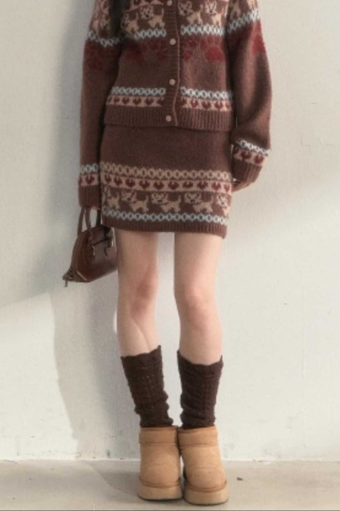 Vintage Knit College Style Sweater Set-Up