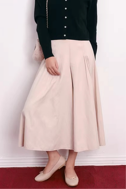 Vintage Pleated Skirt Pants