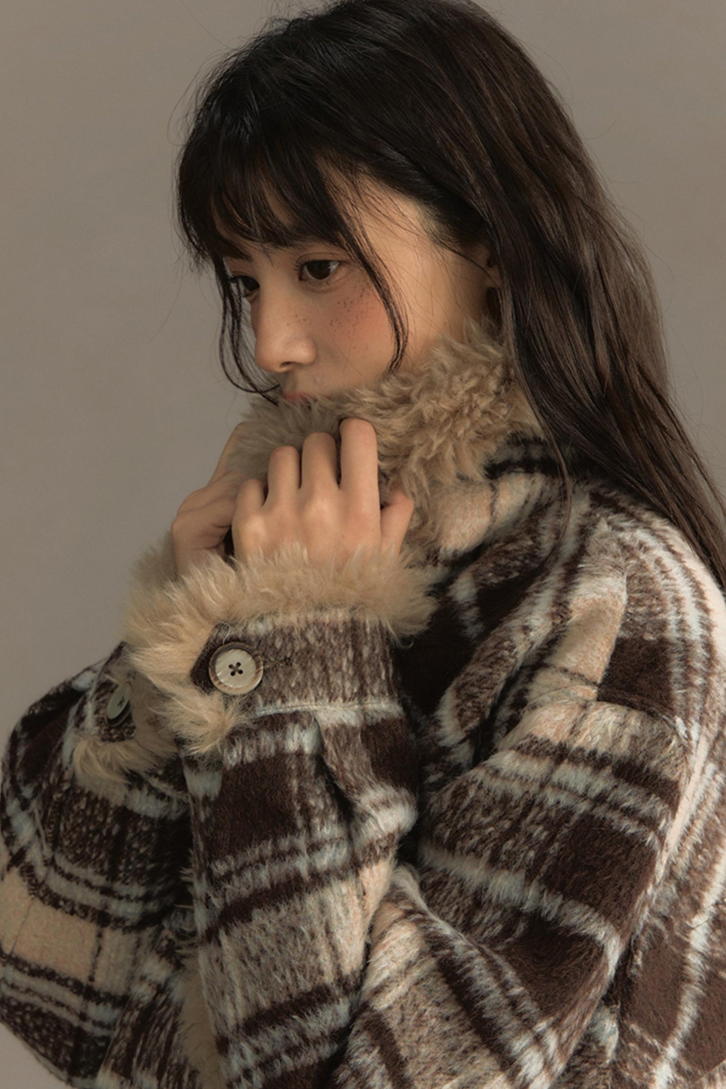 Fuji Plaid Woolen Jacket