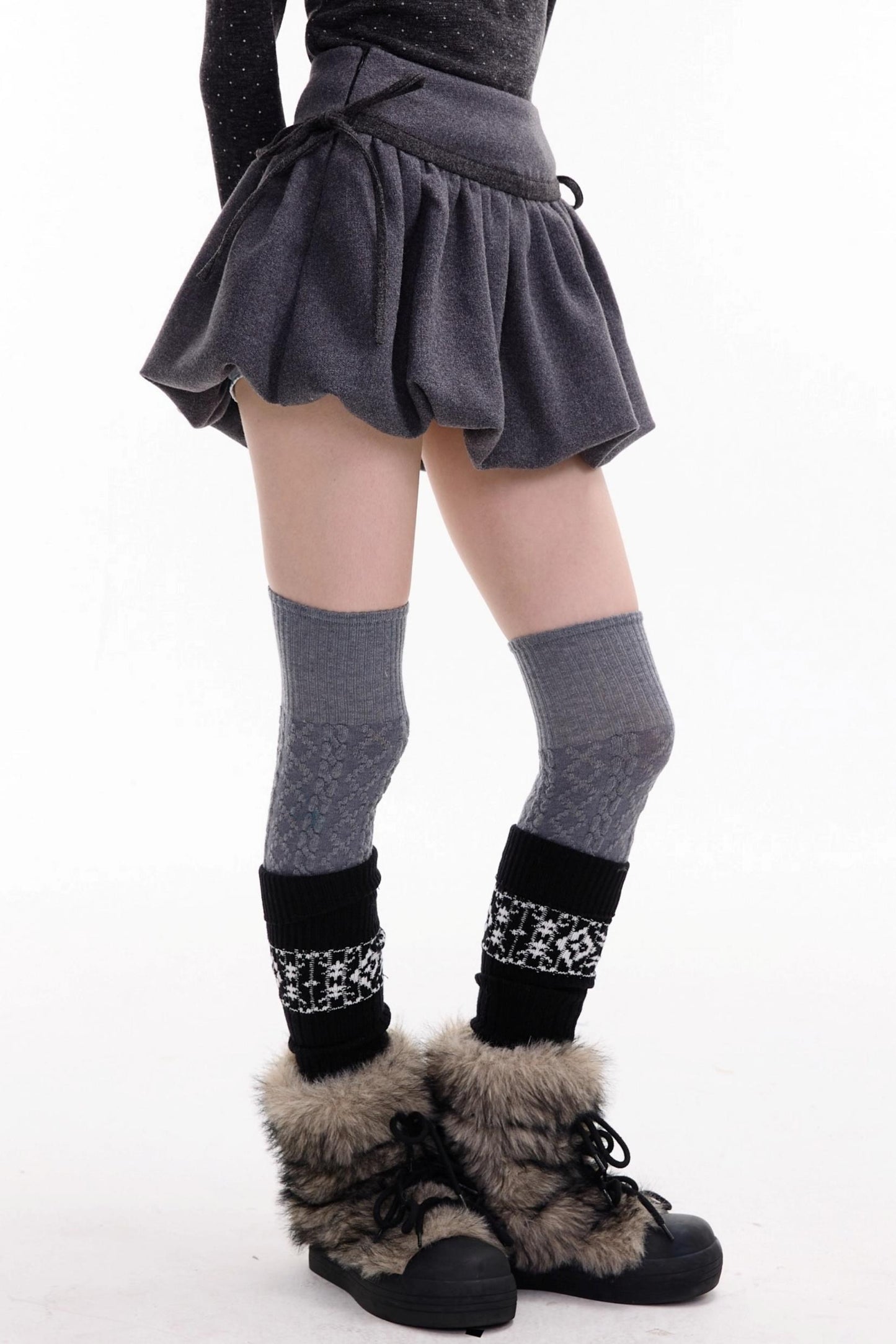 Autumn High-Waisted Woolen A-Line Skirt