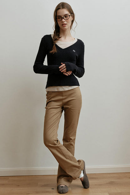 Soft Wool Blend Long-Sleeved Inner Top