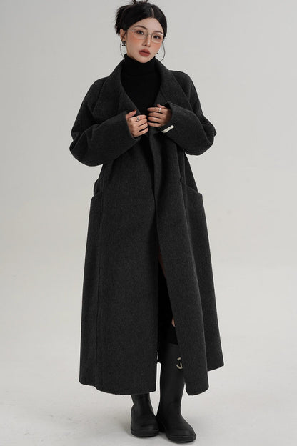 Turtleneck Long Wool Coat