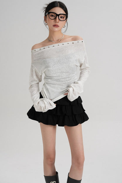 Niche Rivet Long-Sleeved T-Shirt