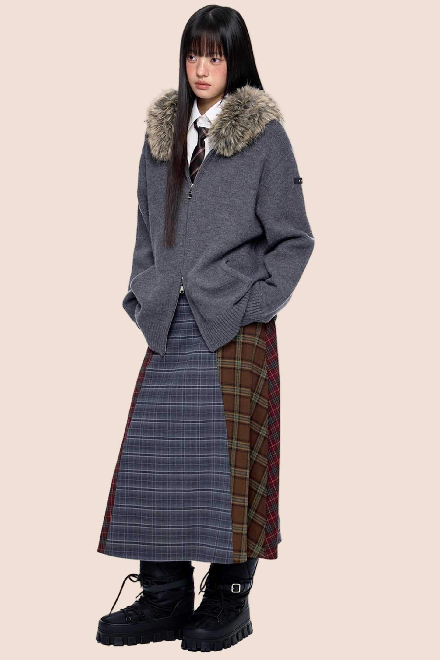 Autumn Drape Midi Skirt