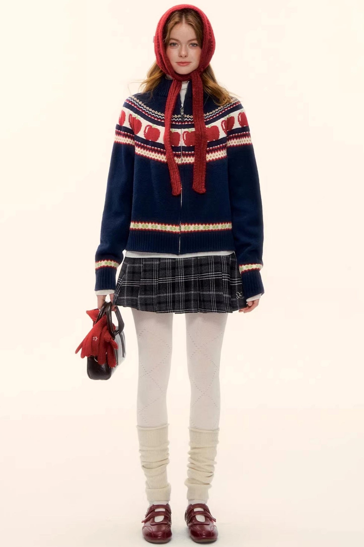 Retro Plaid Wool Skirt