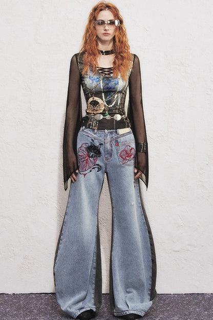 Asymmetrical Sickle Jeans