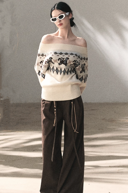 Sheep Wool Fair Isle Sweater