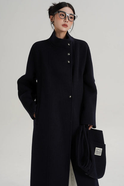Temperament Stand-Up Woolen Coat