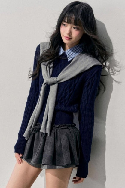 Unfinished Poem Plaid Sweater