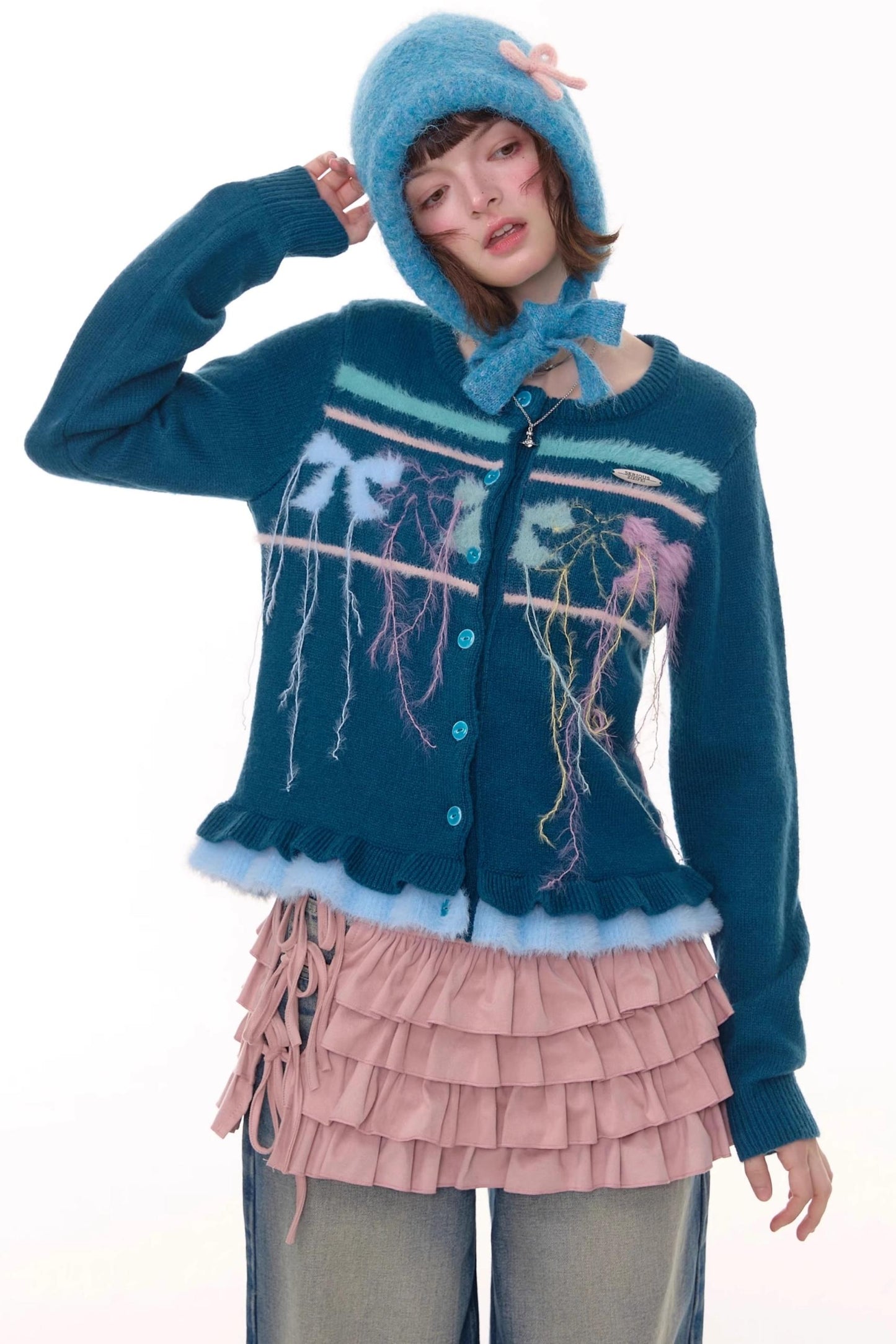 Autumn Silk Bow Cardigan