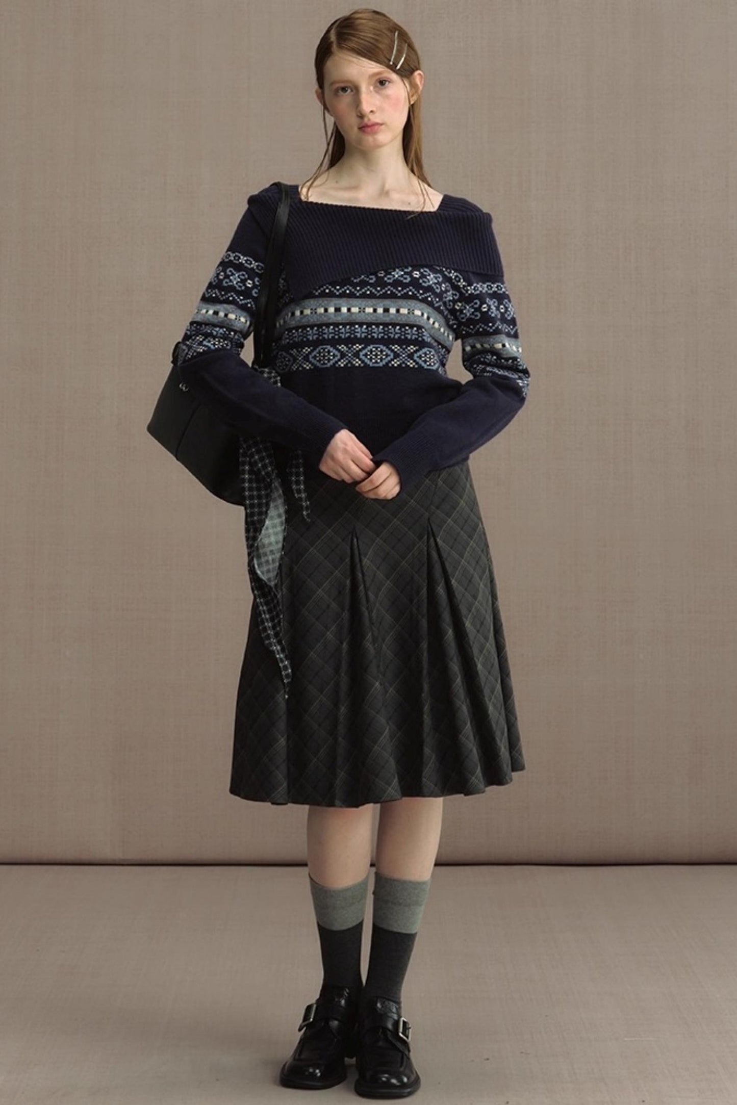 Nordic Preppy Style Fair Isle Sweater