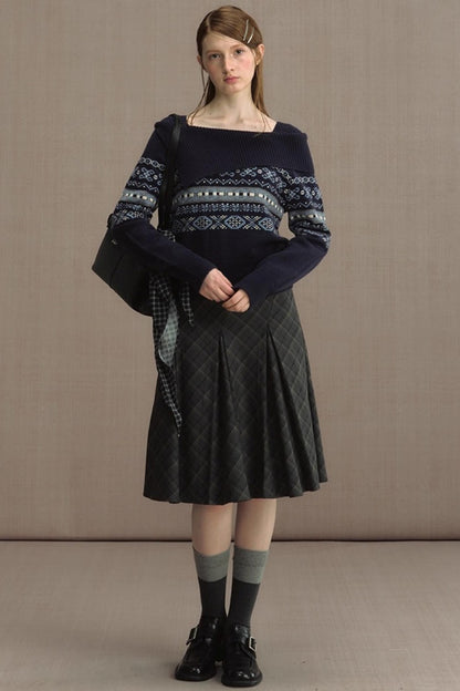 Nordic Preppy Style Fair Isle Sweater