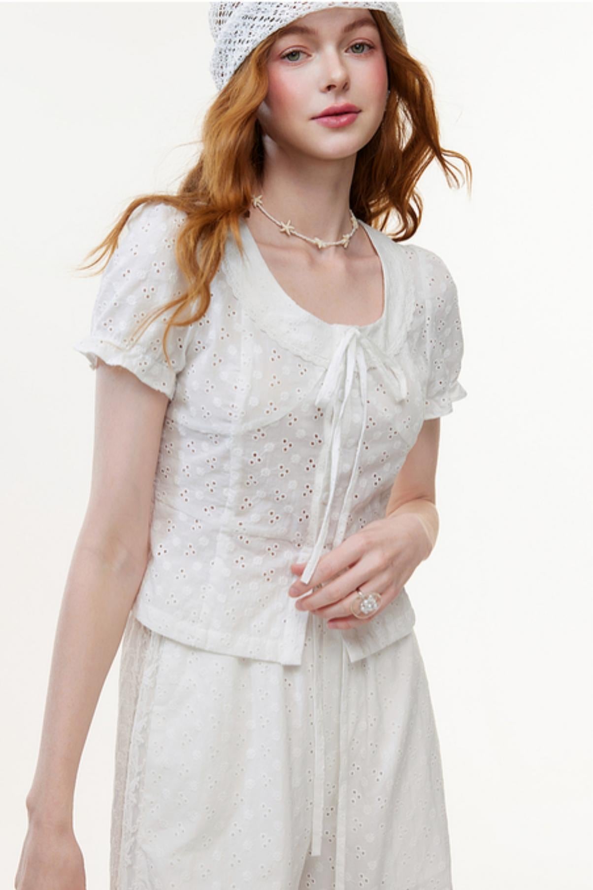 Lace Embroidered Two-Piece Set-Up