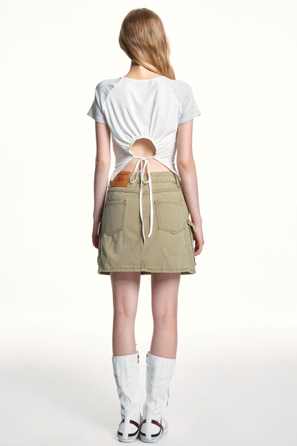 Retro Washed Slimming Denim Skirt