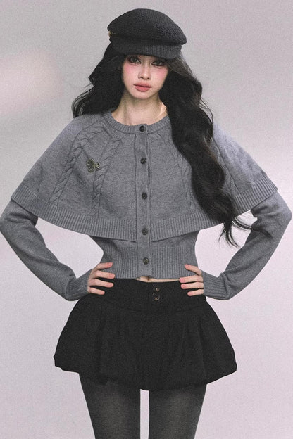 Cable Knit Cape Sweater