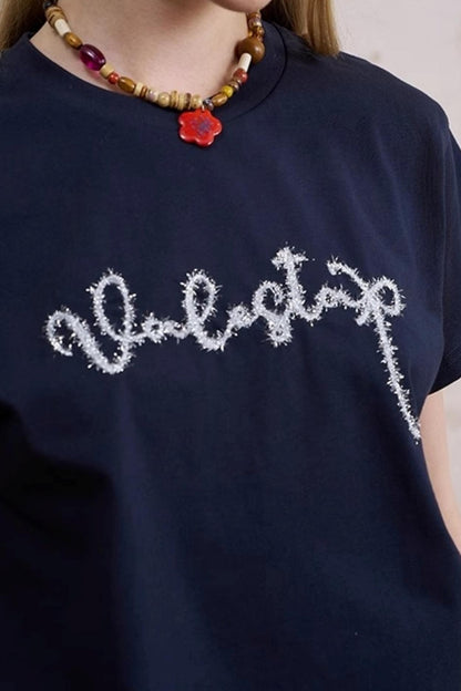 Embroidered Silk Tee