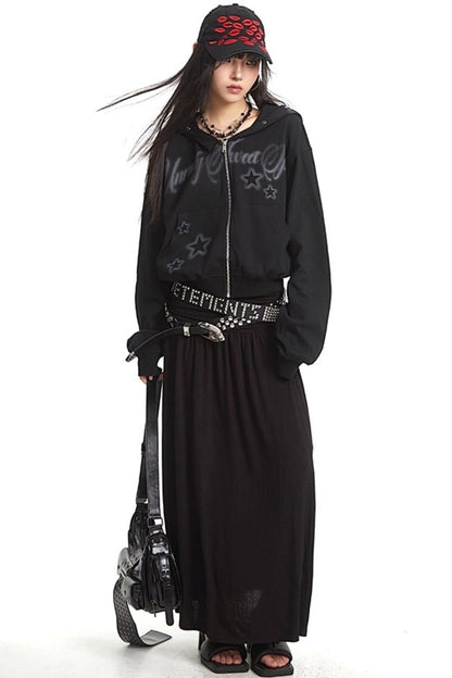 Lazy Zipper Hooded Jacket