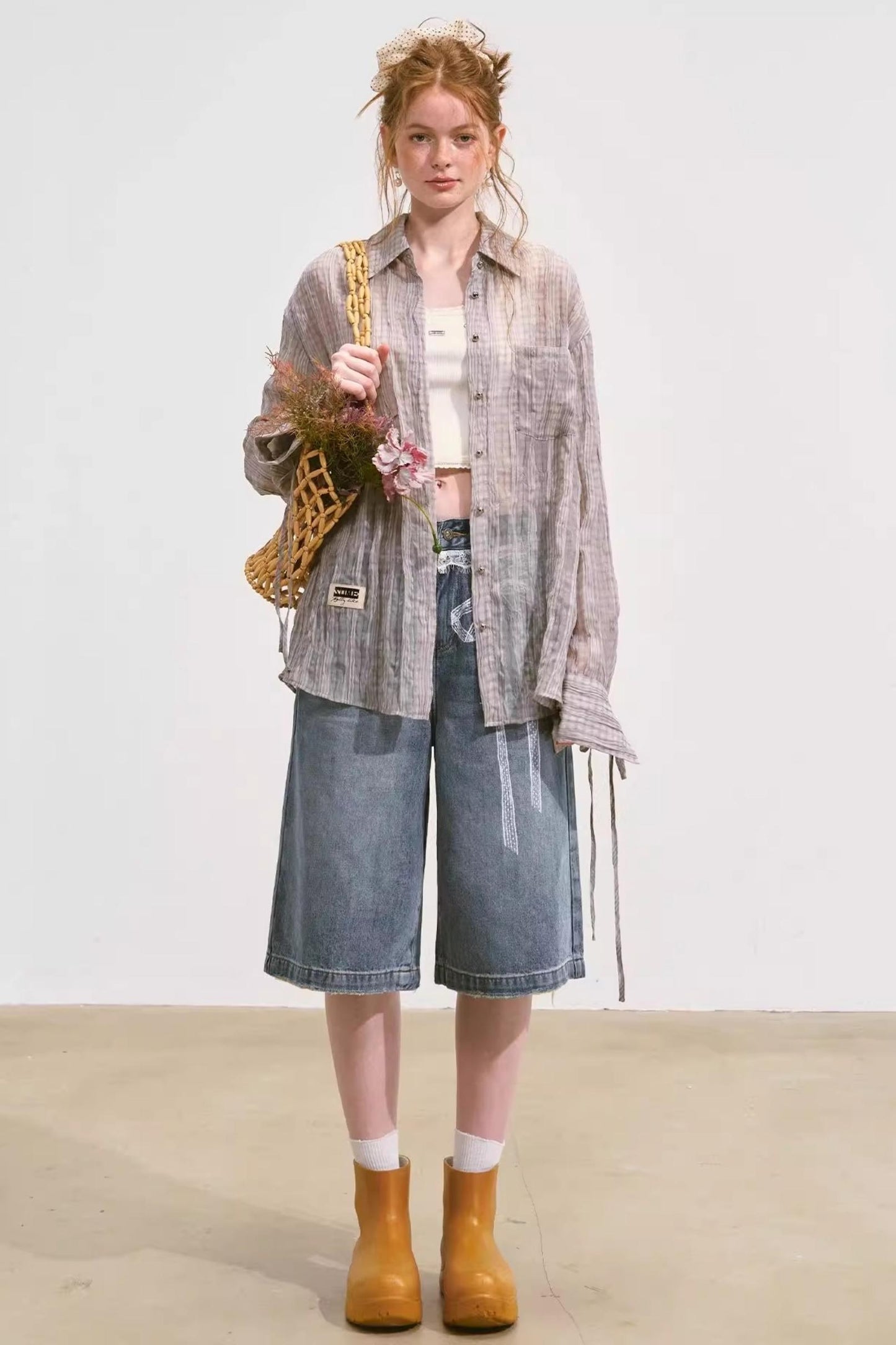 Plaid Mesh Summer Shirt Jacket