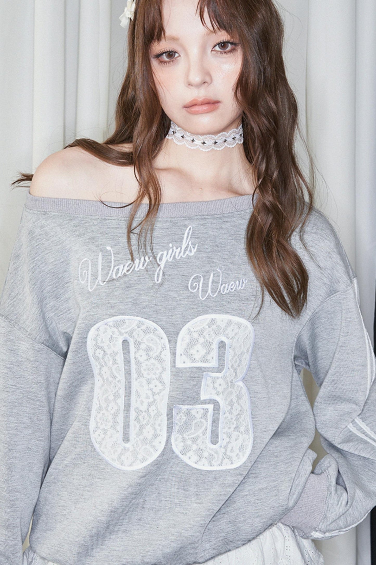 One-Shoulder Slouchy Ballet Sweatshirt