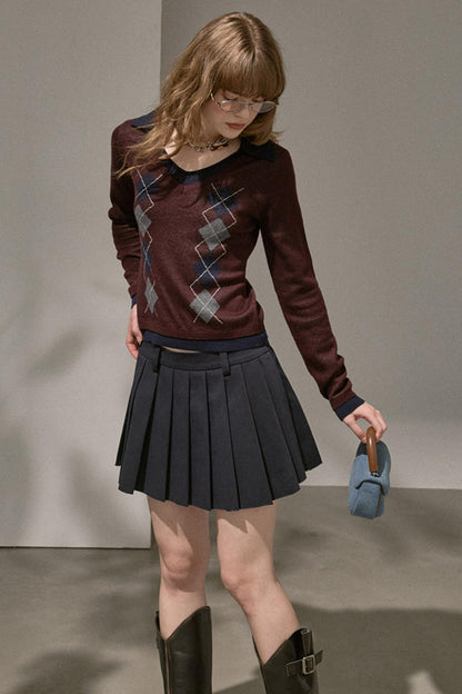 Silk Classic Pleated Puffy Short Skirt