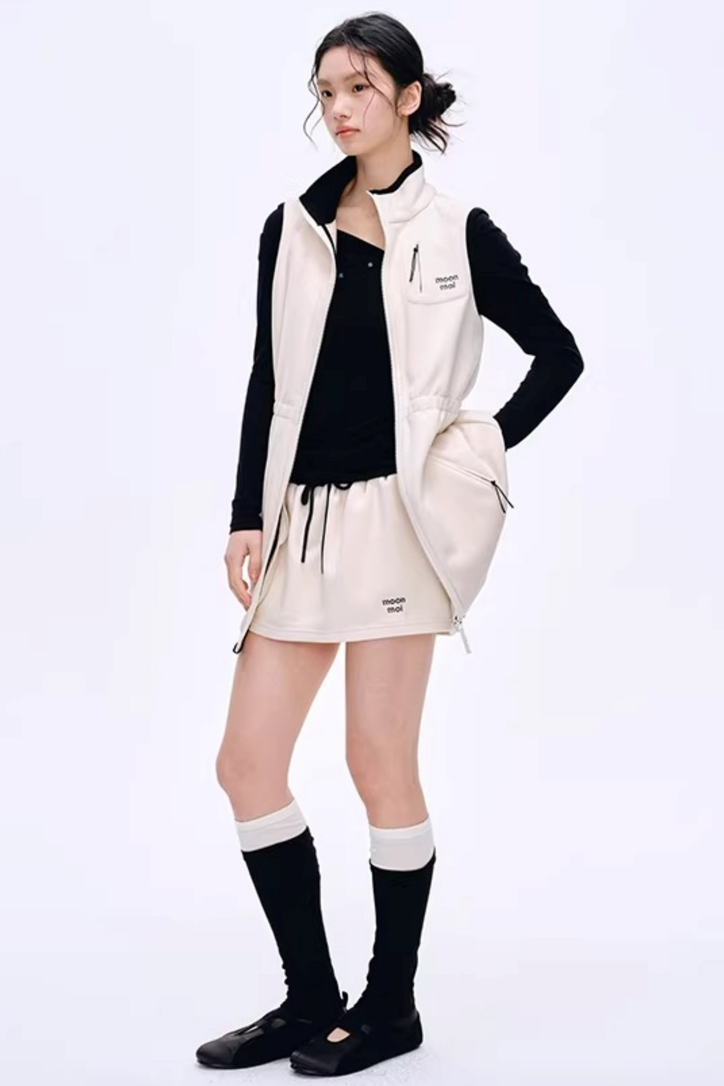 High-Gloss Two-Tone Slouch Socks