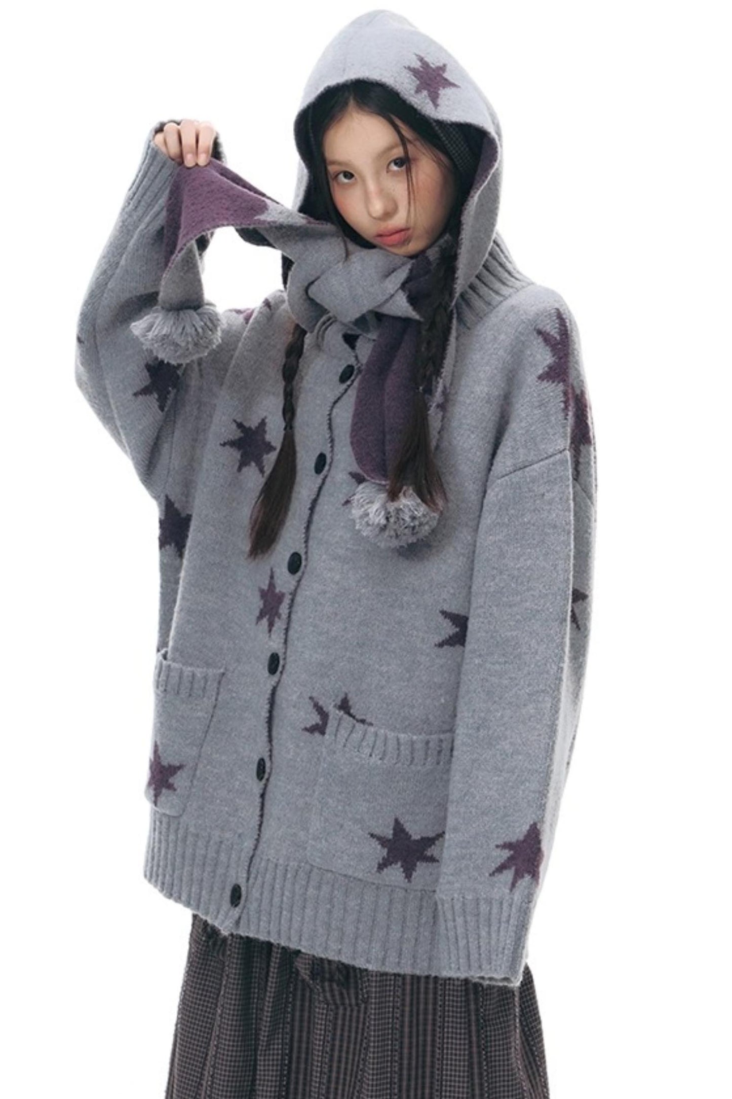 Reversible Star Cardigan Sweater Jacket Set-Up