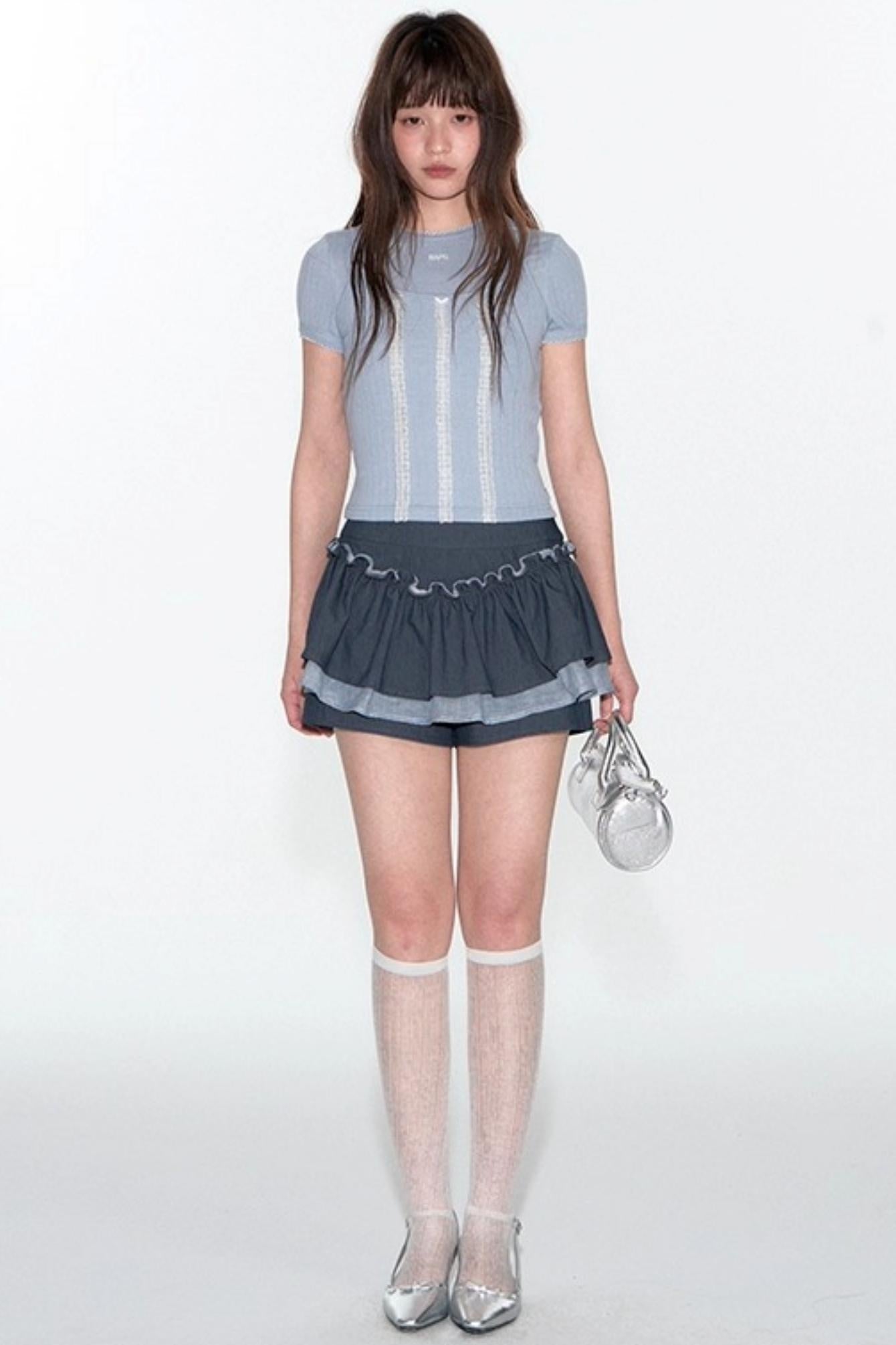 Summer Lace Suspenders Cropped Vest