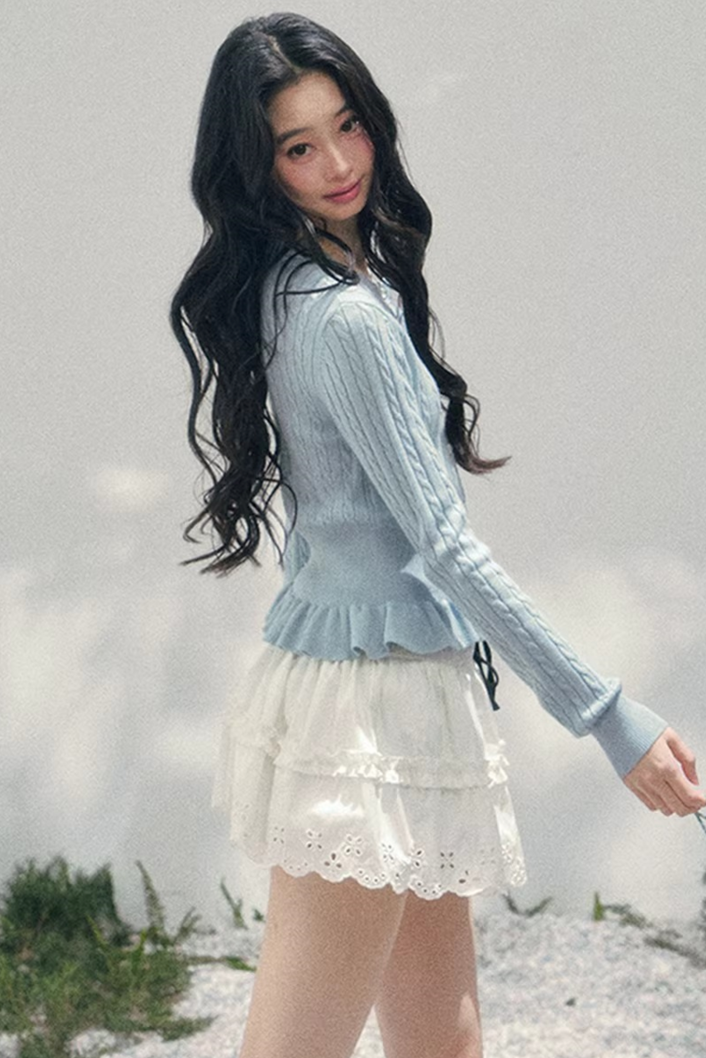 Spring White Half-Skirt