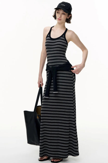 Autumn Striped Camisole Dress