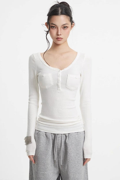 Slim Knit Long Sleeve Shirt