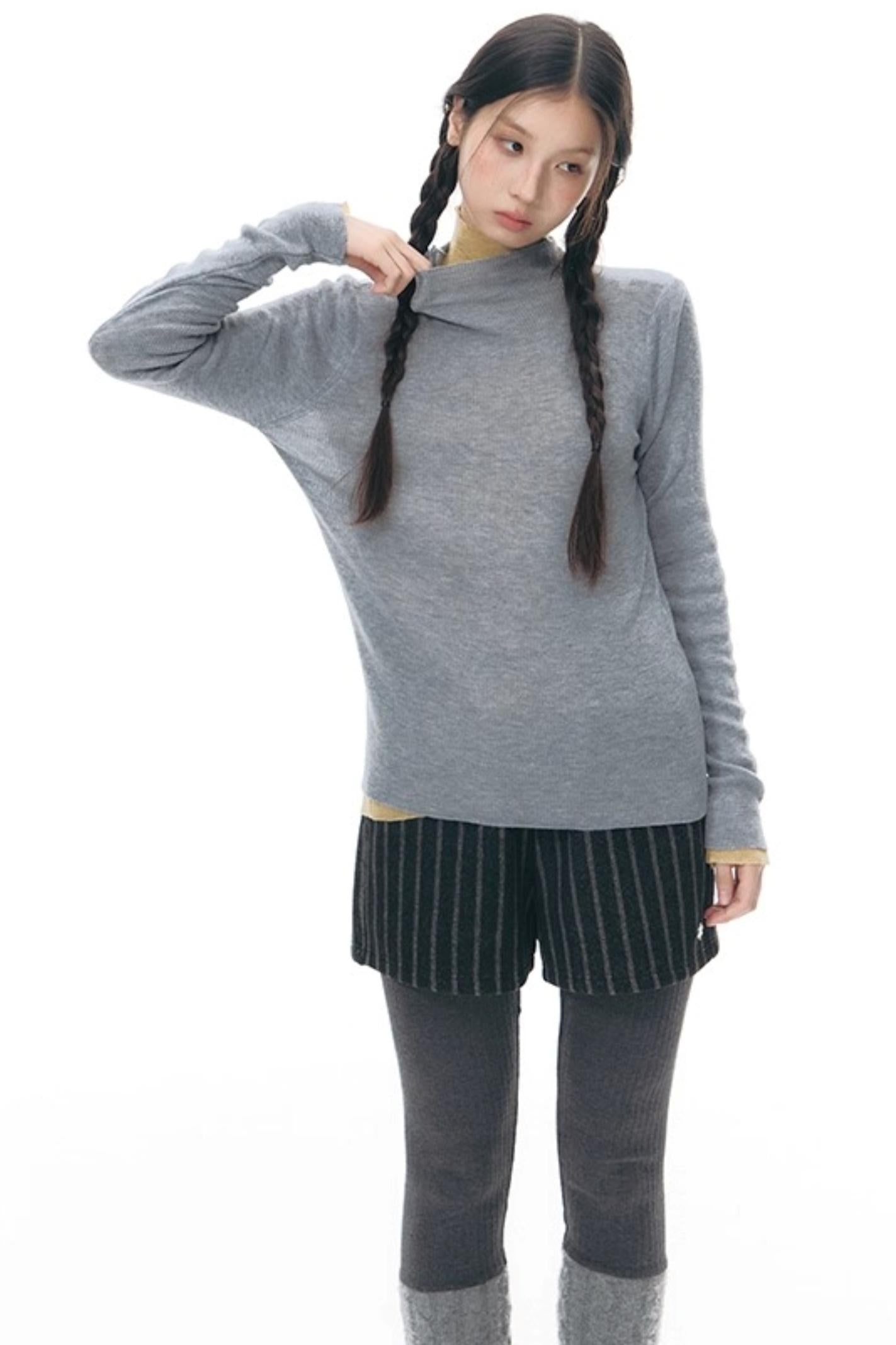 Patchwork Tweed Bootcut Shorts