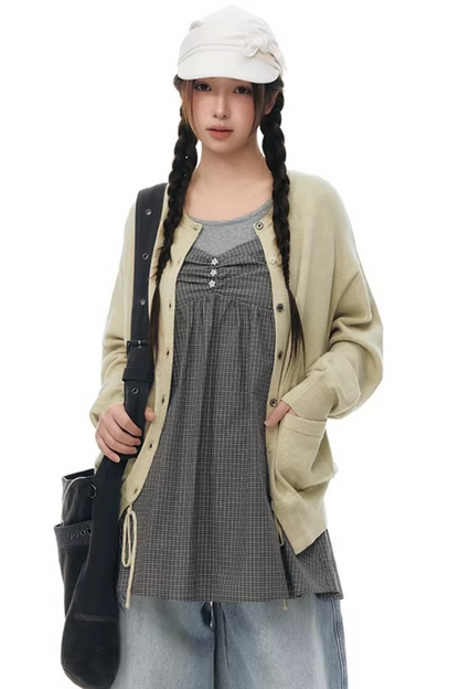 Fake Two-Piece Cotton Top