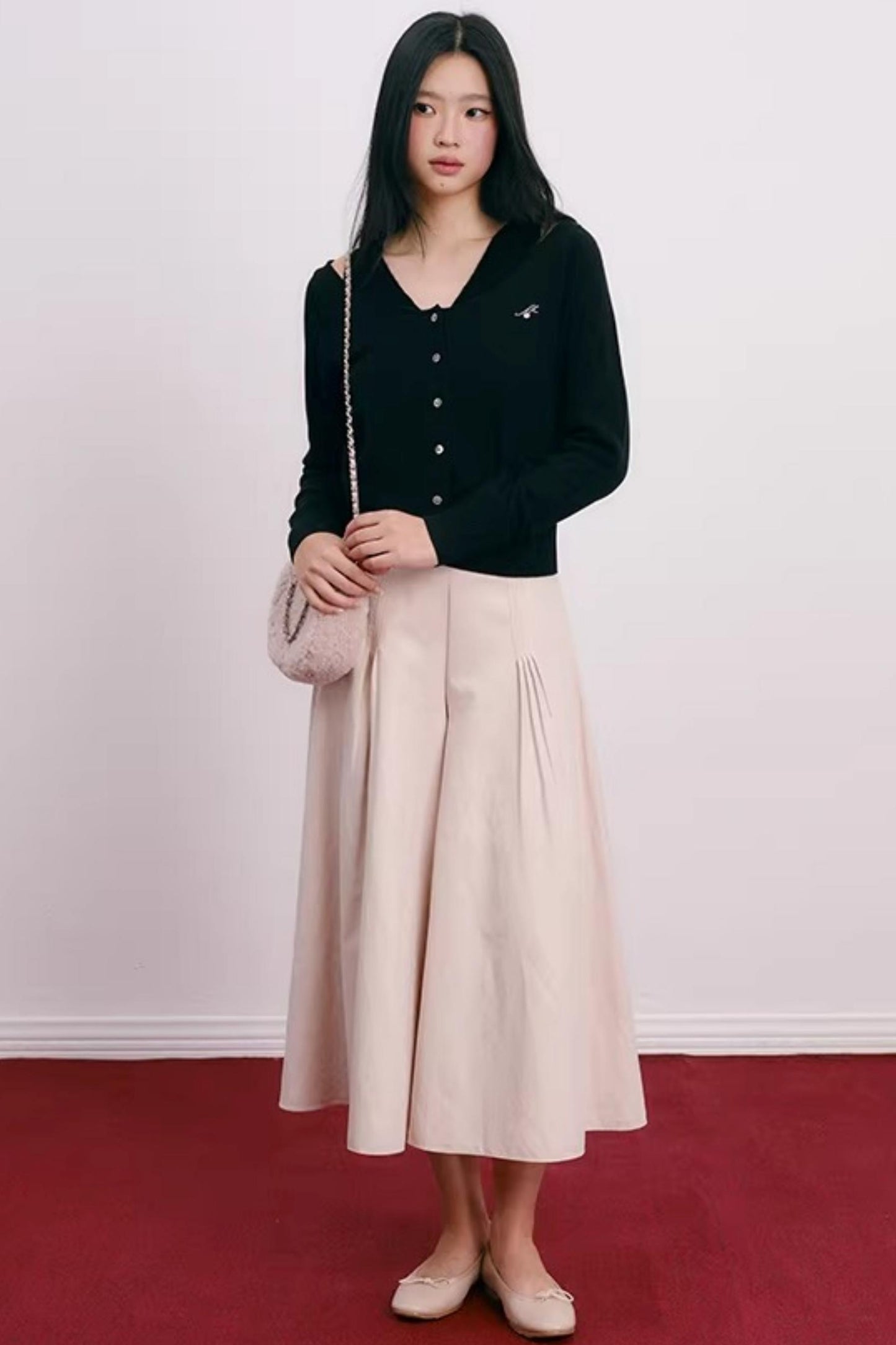 Color-Blocked Velvet Knit Cardigan