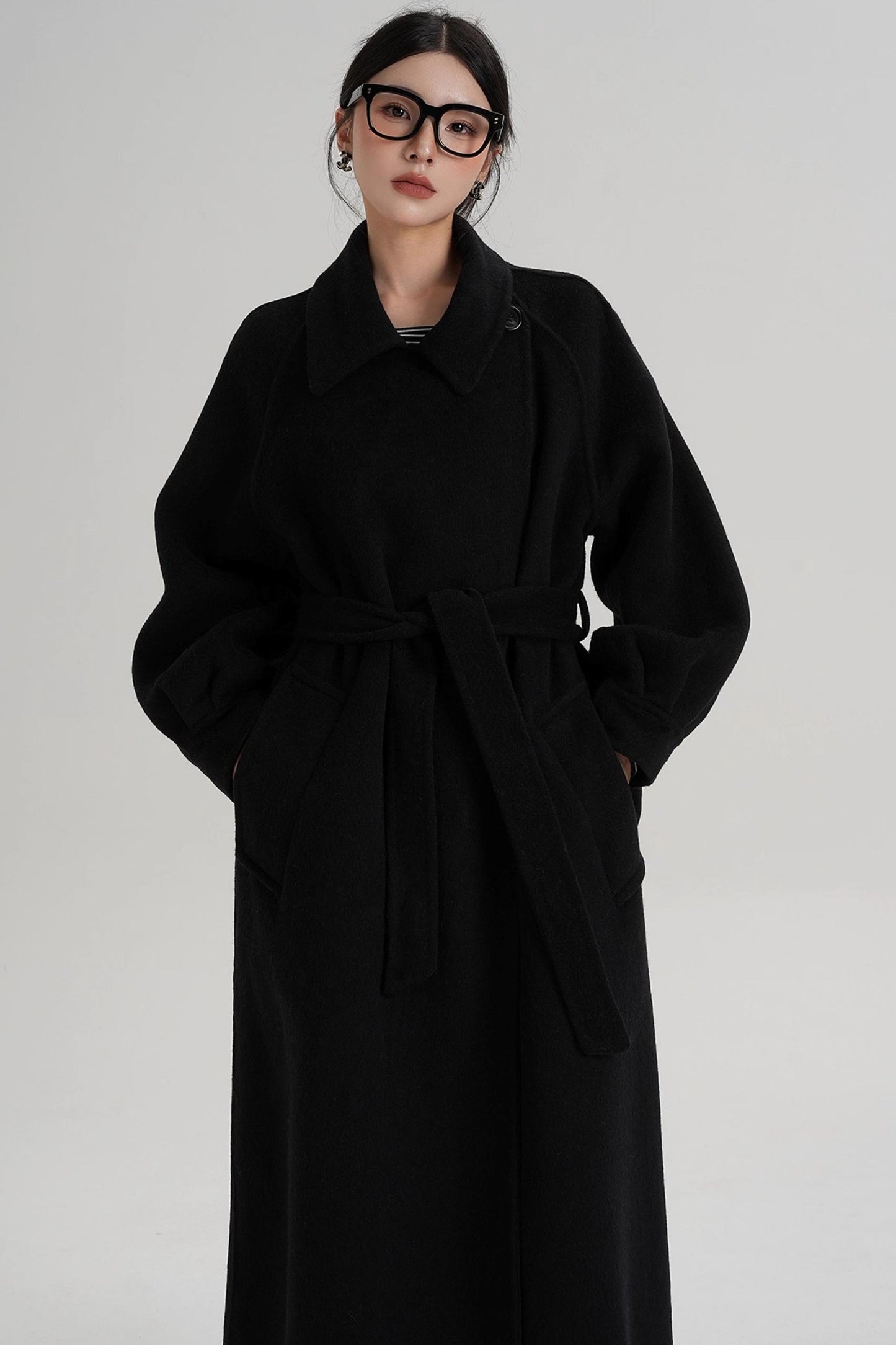 Temperament Back Slit Wool Coat