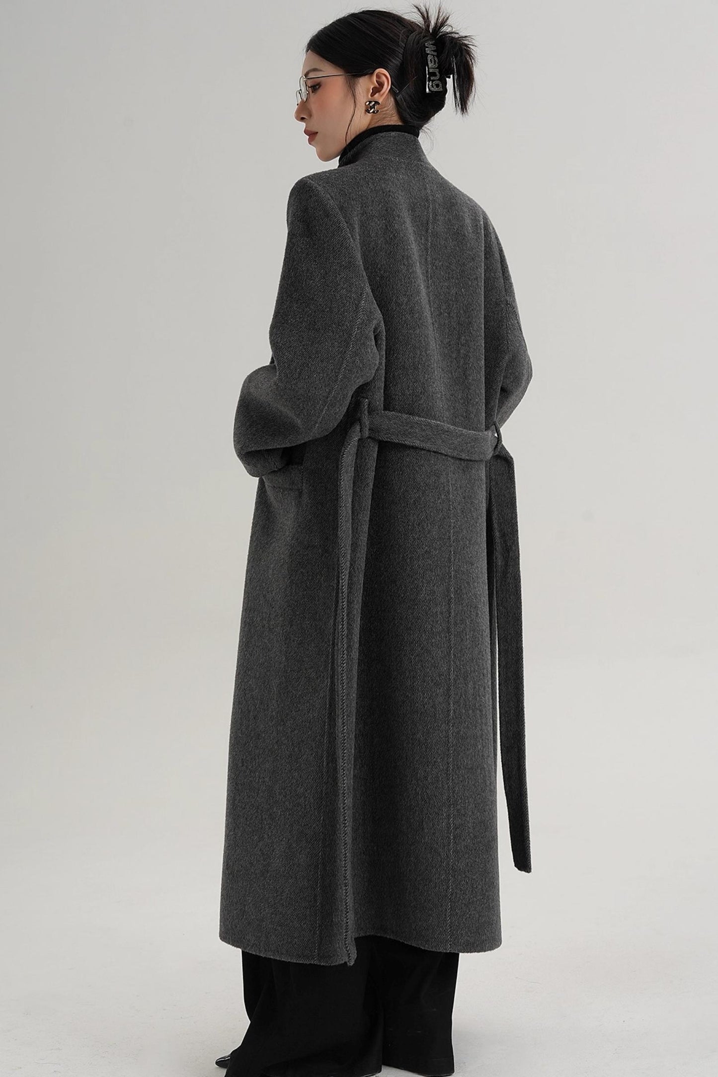Elegant Wool Bathrobe Coat
