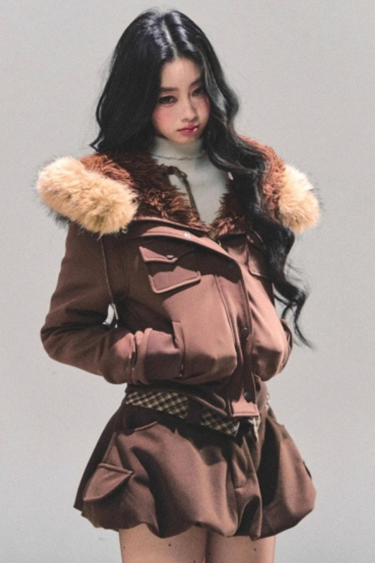 Hooded Faux Fur Winter Coat