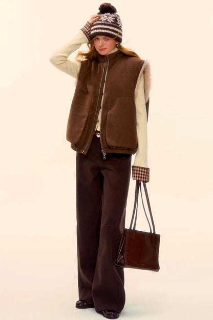 Raw Leather Trim Jeans