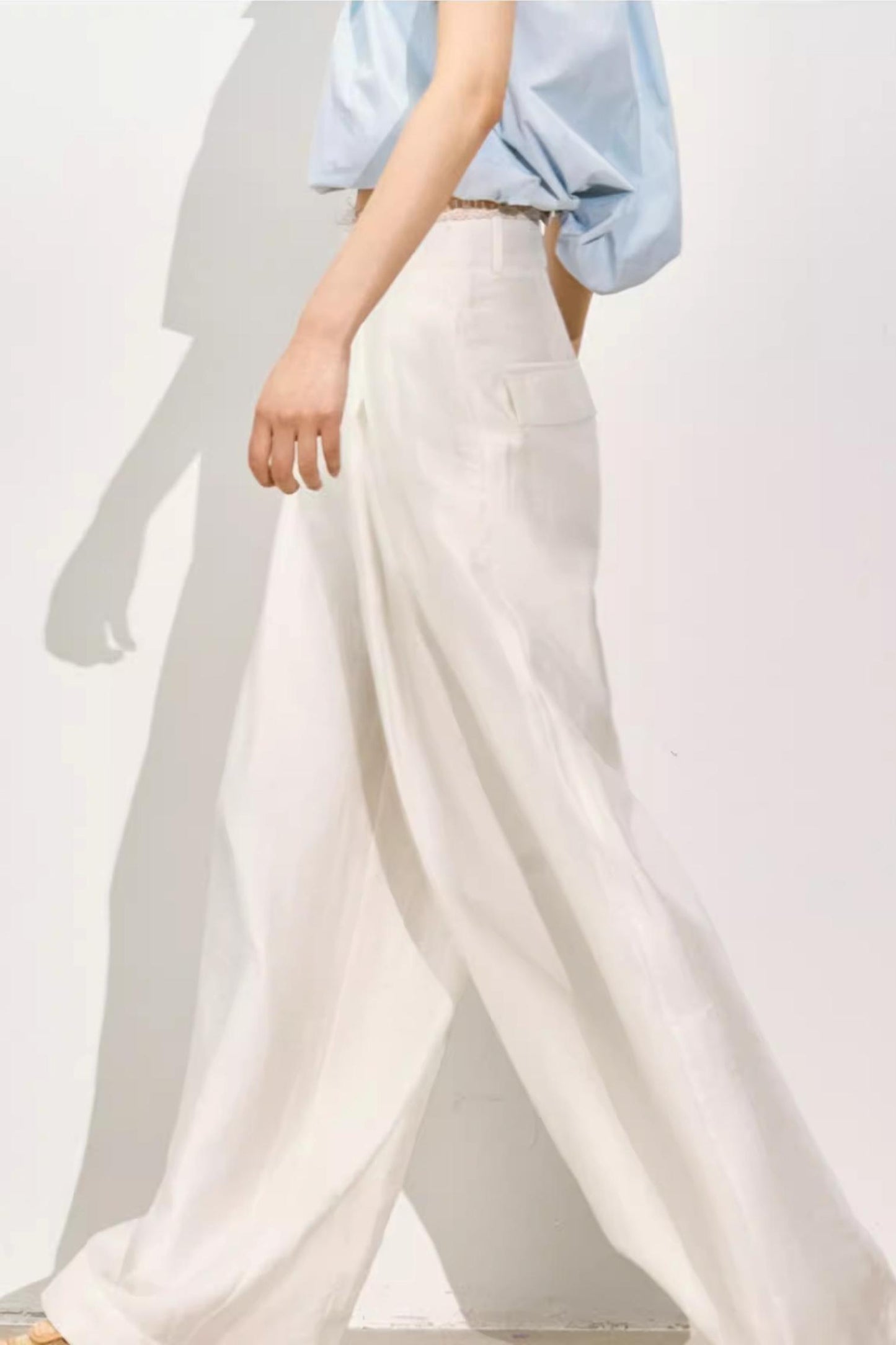 Pleated Organza Pants