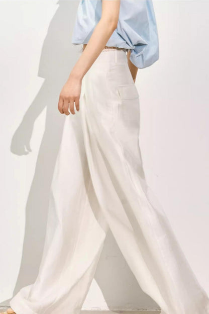 Pleated Organza Pants
