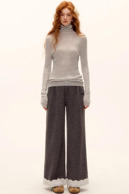 Wool-Blend Turtleneck Top