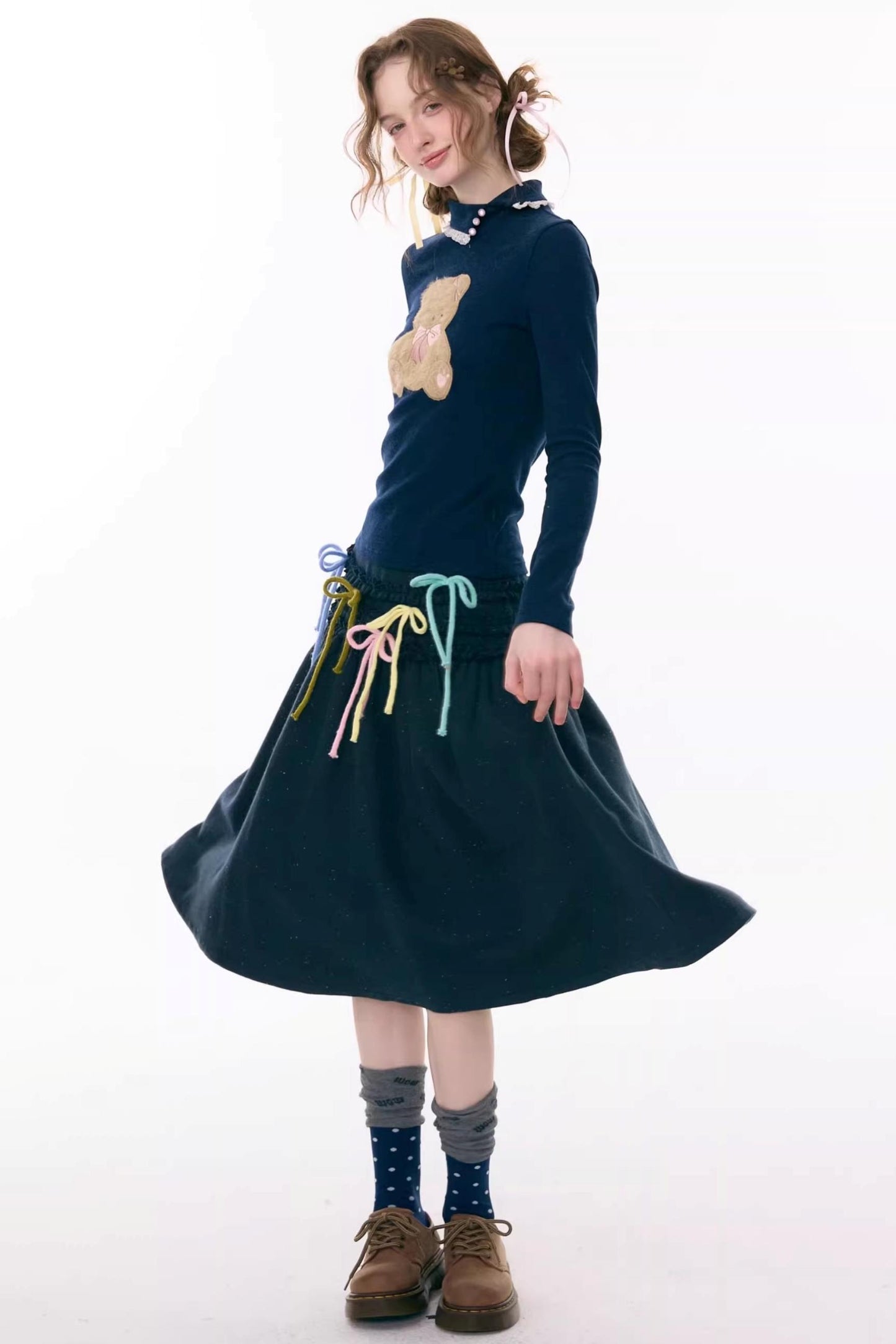 Ruffled Multi-Color Bow Skirt