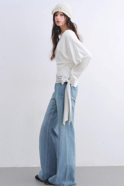 Asymmetrical Striped Tie Top