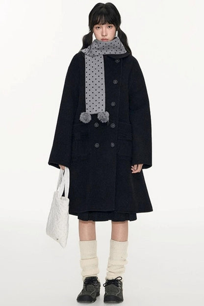 Polka Dot Wool Knit Scarf