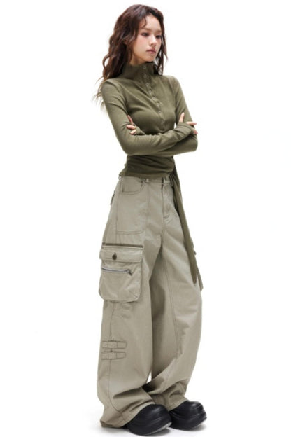 Retro Deconstructed Workwear Pants
