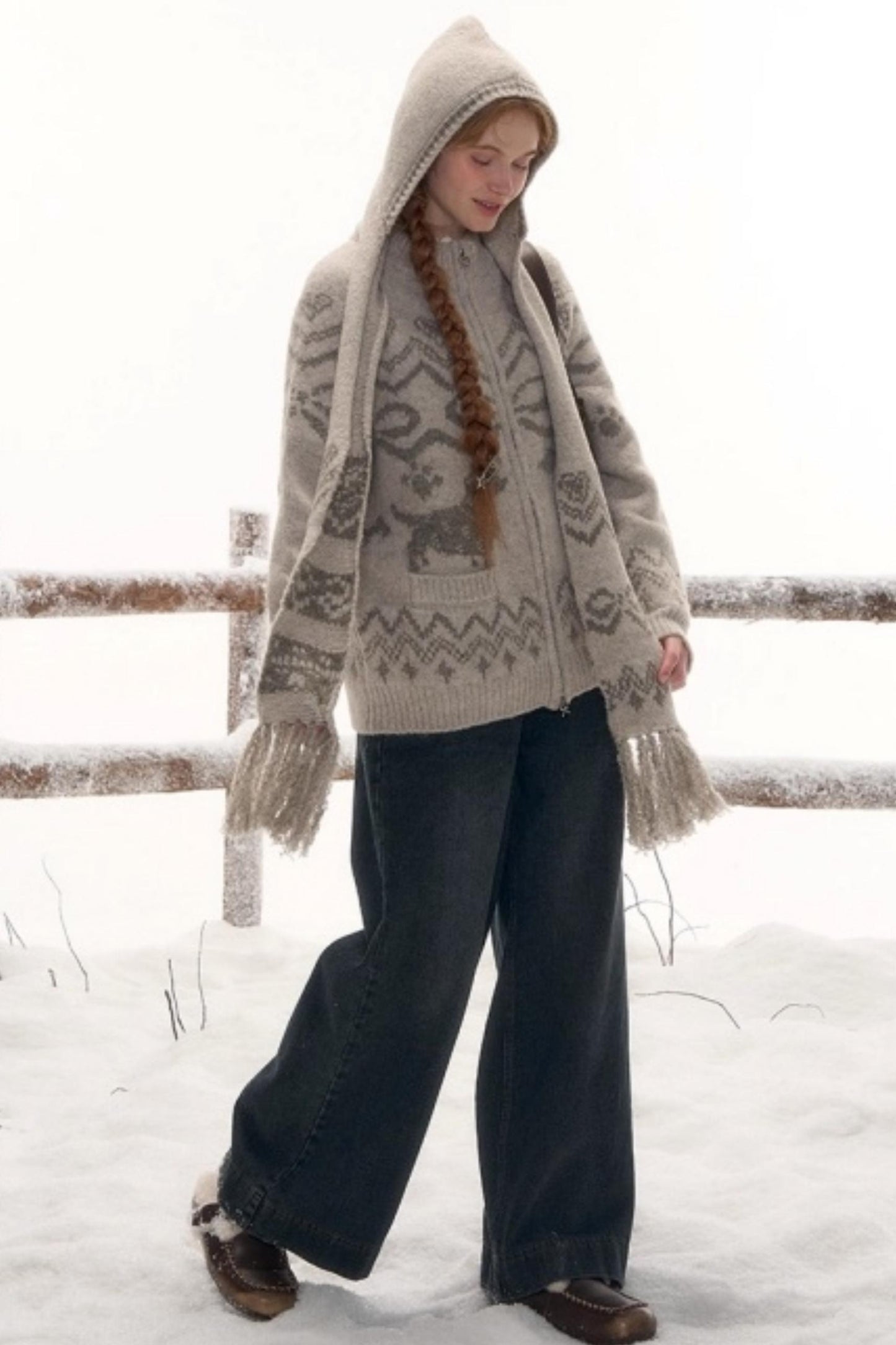 Light Bow-Knot Knit Cardigan Set-Up